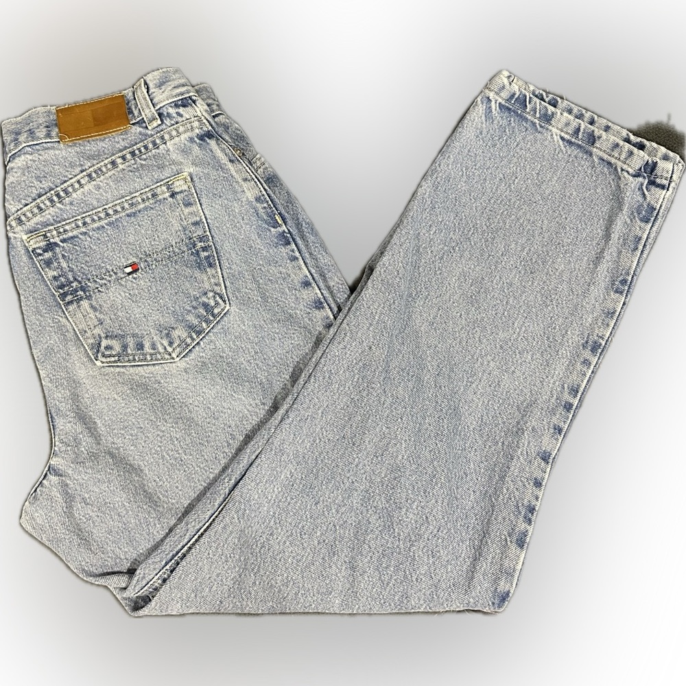 Tommy Hilfiger Y2K Vintage Medium Wash High Rise Straight Leg Boyfriend Jeans 10